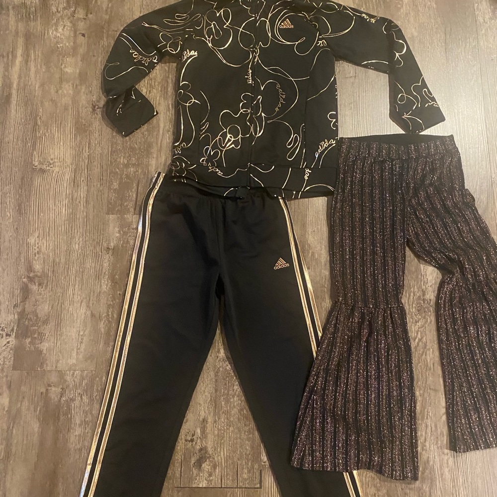 Adidas Black and Gold Athletic Set